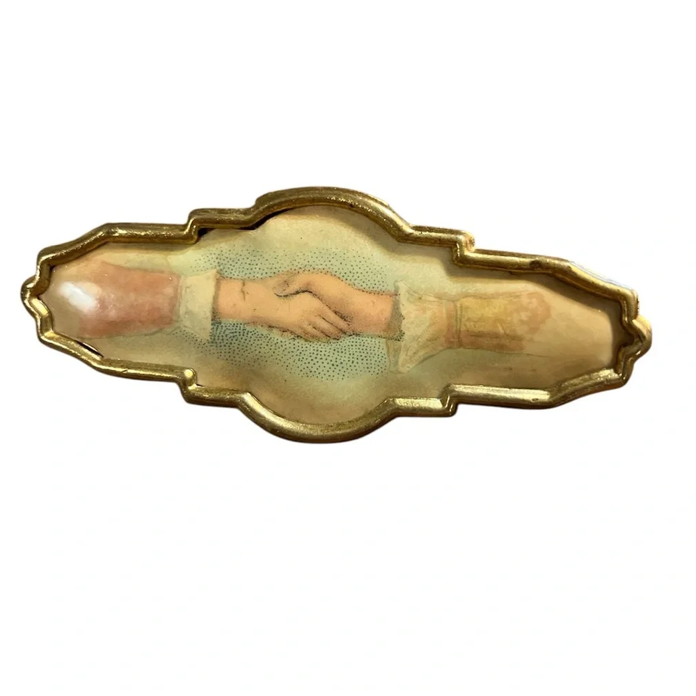 Antique Whitehead & Hoag Women Freemasons Fraternal Handshake Brooch Late 1800s